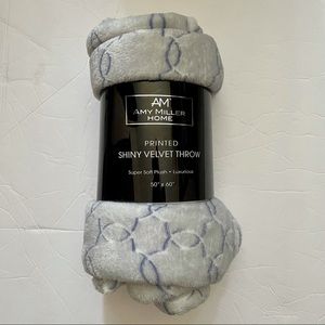 Amy Miller Home Printed Shiny Velvet Throw Blanket